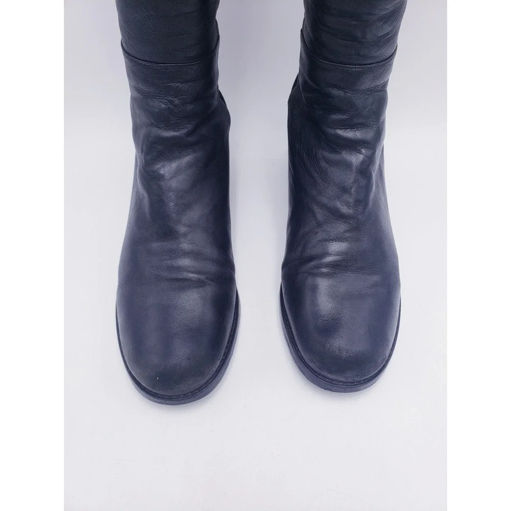 Stuart Weitzman 5050 Over the Knee Boots Black Leather Size 9.5